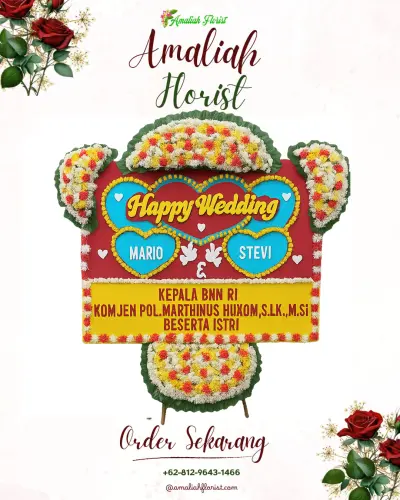 Karangan Papan Bunga Pernikahan di Waru Sidoarjo
